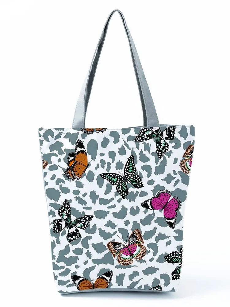 Simple Style Bee Butterfly Printed Shoulder Bag Female Beautiful Travel Shipping Tote Bag Portable Lunch Box Bento Outdoor Packs