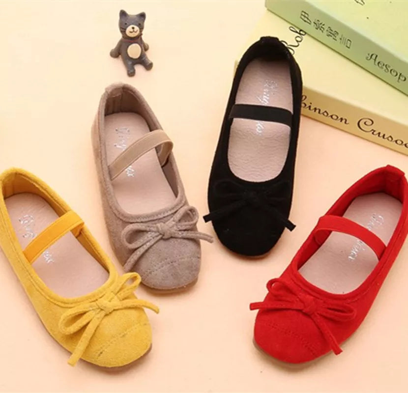 Child Kids Shoes Girls bow-knot princess shoes chaussure fille Soft bottom Girls single shoes 3 4 5 6 7 8 9 10 11 12-15Year Old