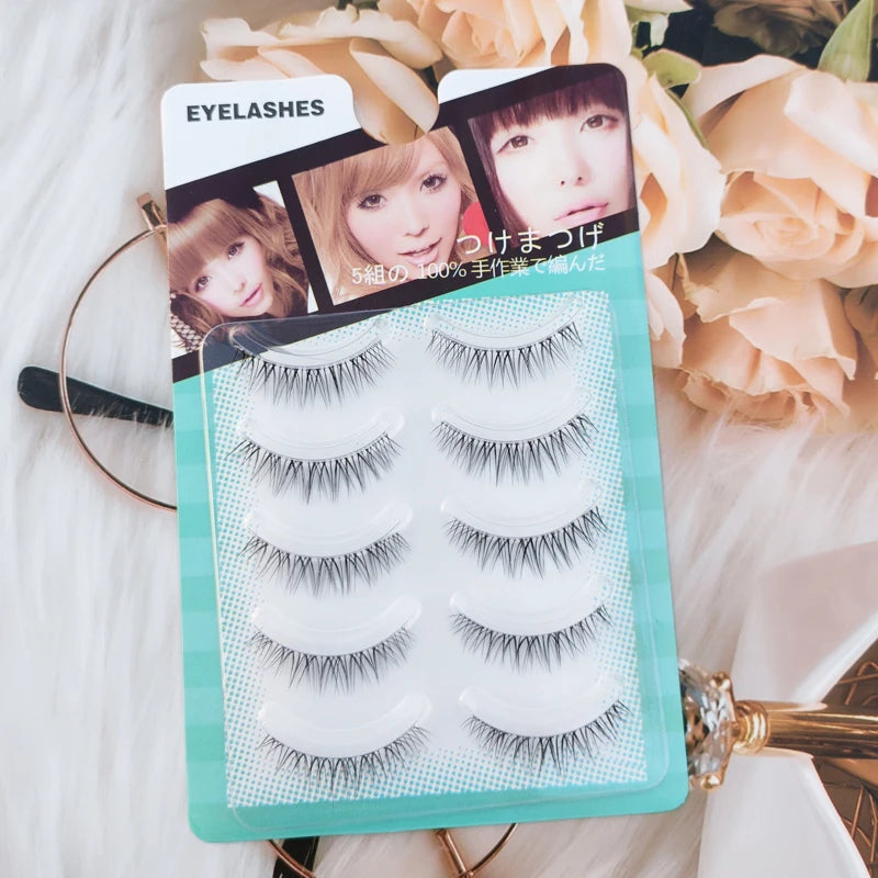 Slim Clear Band 5 Pairs Makeup Natual False Eyelashes Korean Fake Eye Lashes Extension Volume Mink Fluffy Wholesale