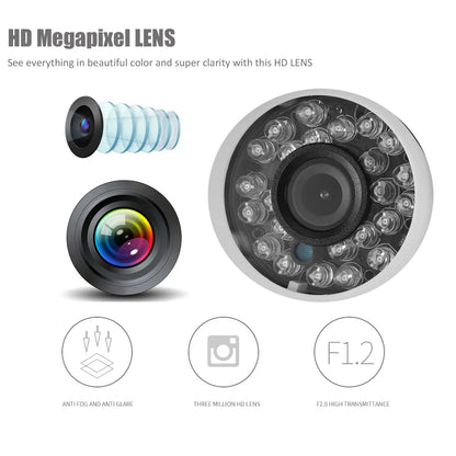 AZISHN AHDM 5.0MP 720P/1080P AHD Analog High Definition Surveillance Camera  24pcs IR LEDS AHD CCTV Camera Security Outdoor Cam