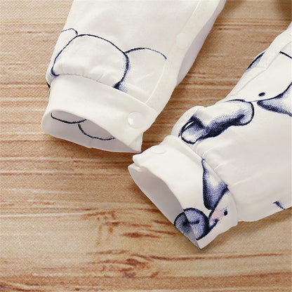 ZAFILLE Cartoon Elephant Baby Romper For Newborns Sleepwear Long Sleeve Kids Boys Crawlers Spring Children's Overalls Boys Wear