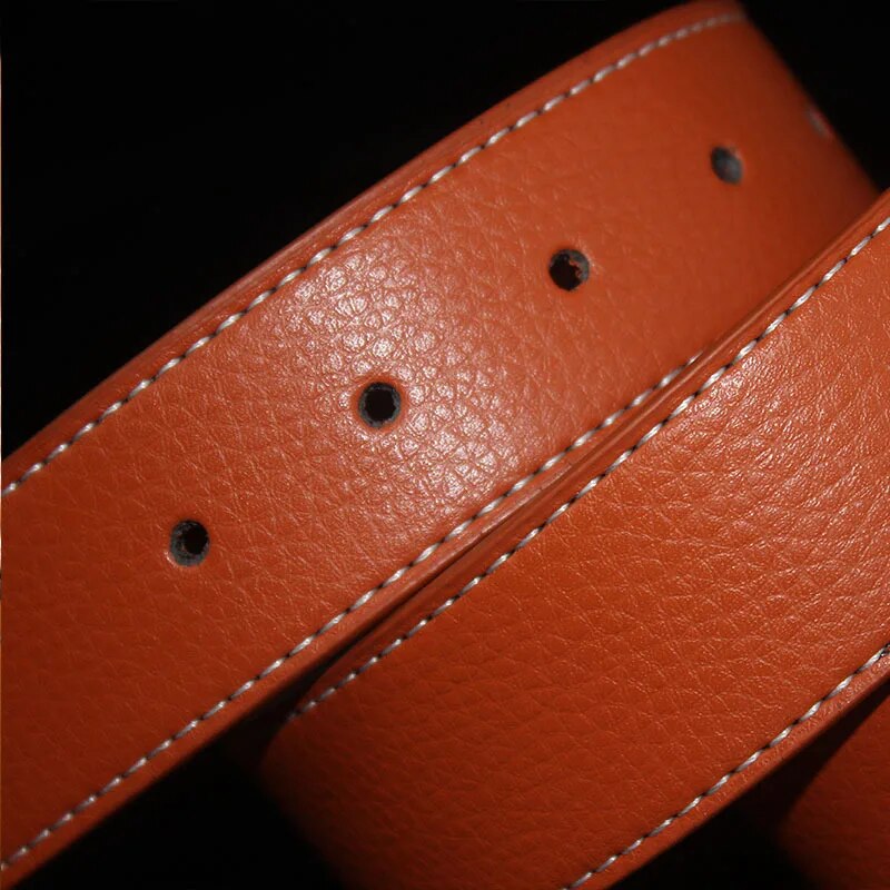 new Luxury Brand H Belts for Men High Quality Pin Buckle Male Strap Genuine Leather Waistband Ceinture Homme,No Buckle 3.3cm