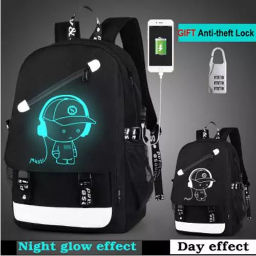 Cartoon Backpack Boys School Backpack Student Luminous Animation USB Charge School Bags Teenager Schoolbag Bagpack Rucksack