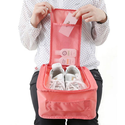 Travel Portable Waterproof Shoes Bag Organizer Storage Pouch Pocket Packing Cubes Handle Nylon Zipper Bag,Travel accessories