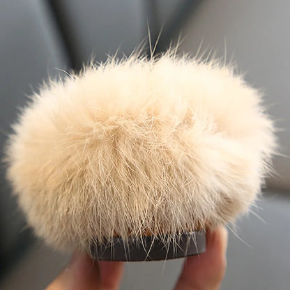 Flat Shoes Girls 2019 Fashion Winter Warm Toddler Shoes Kids Children's Rabbit plush Fur Princess Square Head Leather Shoe Girl