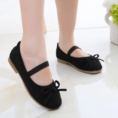 Child Kids Shoes Girls bow-knot princess shoes chaussure fille Soft bottom Girls single shoes 3 4 5 6 7 8 9 10 11 12-15Year Old