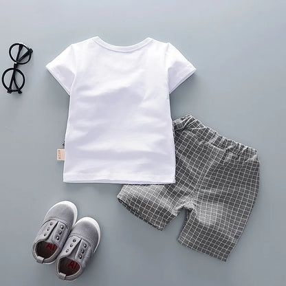 Cotton Boys Clothes Sets Suit For Boy Summer Shirts Shorts 2 pieces Suit Children Set Clothing Kids New baby Toddler 1 year Wear