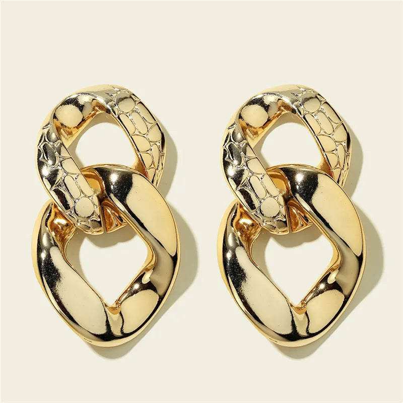 CWEEL Trend Vintage Gold Earrings for Women Drop Dangle Pendientes Big Statement Earring Female Earings Fashion Jewelry