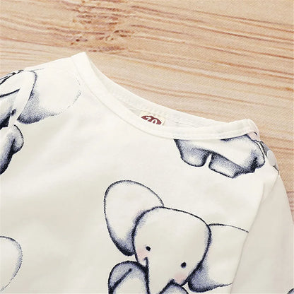 ZAFILLE Cartoon Elephant Baby Romper For Newborns Sleepwear Long Sleeve Kids Boys Crawlers Spring Children's Overalls Boys Wear