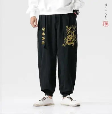 Dragon Embroidery Pants Men Joggers Trousers Men Pants Streetwear Sweatpants Harem Pants Men Trousers 5XL 2023 Spring New