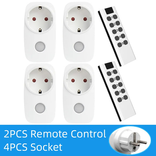 433Mhz Universal Remote Control Wireless Switch Smart Socket EU French Power Plug Programmable 15A 220V LED Electrical Outlets