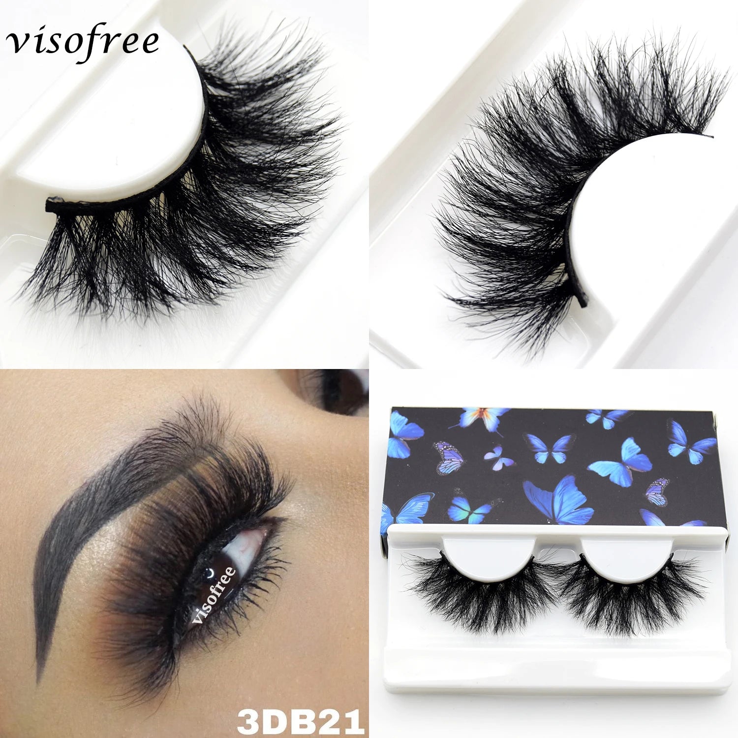Visofree eye lashes soft lashes long cilios maquiagem false eyelashes Upper  Real Mink Makeup Thick sexy 3D Mink lashes A21