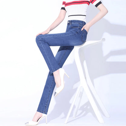 New Brand Luxury Pants Women High Waist Skinny Stretch Jeans Female Dark Blue Slim Fit Pants High Quality  Trousers
