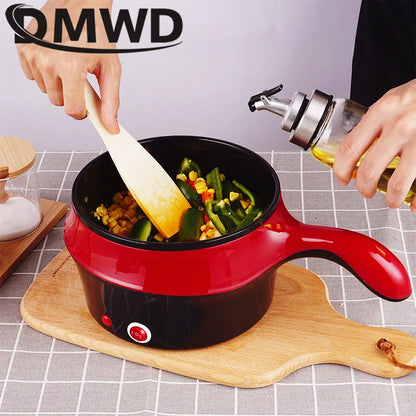 Multifunctional Electric Cooker Hot Pot Mini Non-stick Food Noodle Cooking Skillet Egg Steamer Soup Heater Pot Frying Pan EU