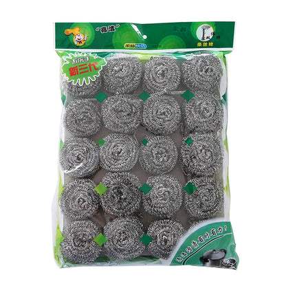 20pcs High-Zinc Wire Steel Ball Dishwashing Cleaning Equipments Steel Wool Pads Home Kitchen Utensils Supplies