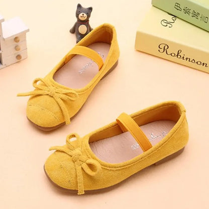 Child Kids Shoes Girls bow-knot princess shoes chaussure fille Soft bottom Girls single shoes 3 4 5 6 7 8 9 10 11 12-15Year Old