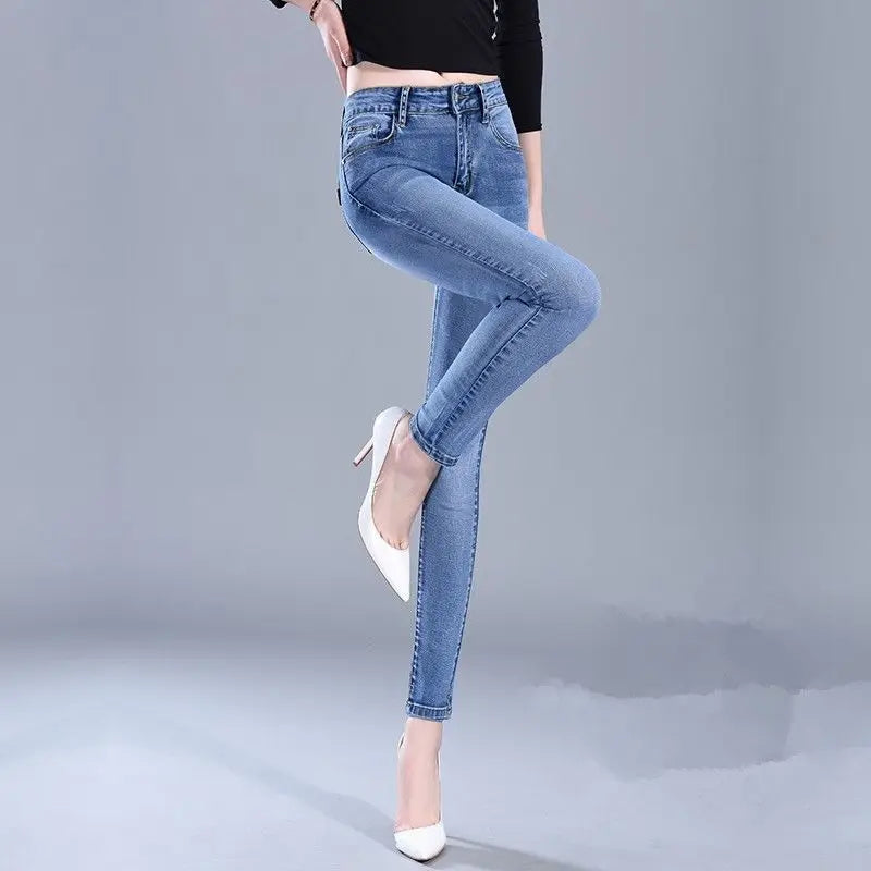 2023 New Jeans For Women Skinny High Waist Stretch Waist Feminino Pants Female denim Blue Black Trousers Pencil Jeans