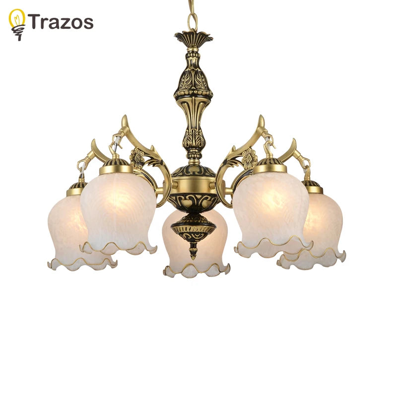 New Hot genuine zinc vintage bedroom lamp LED Chandelier lights Top novelty Indoor Lights wedding decoration kitchen light