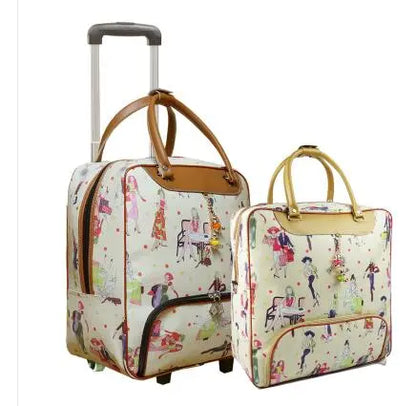 20 Inch  Women Travel  luggage Trolley Bag on wheels travel Suitcase Travel Rolling Bag Set  Baggage Rolling Travel wheeled bag