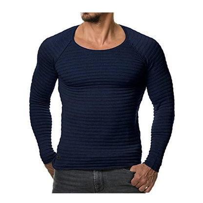 2022 Autumn Men's Knitted Sweater Pullover Male Casual Slim Fit Sweaters O-neck Long Sleeve Black Red Pullover S-2XL