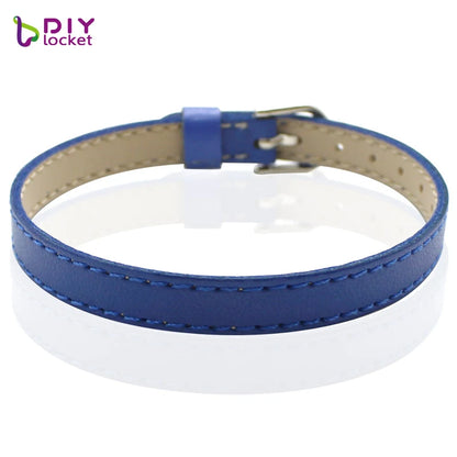10PCS 8MM Artificial Leather DIY Wristband Bracelets femme Mix Color Charms Leather Bracelet Fit Slide Letter /charms LSBR015*10
