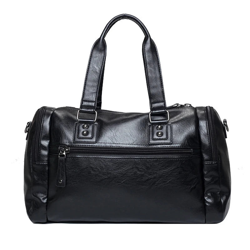Luxury Style Mens Leather Travel Bag PU Handbags Male Travel Duffel Bags Tote High Quality Men Business Messenger Shoulder Bag