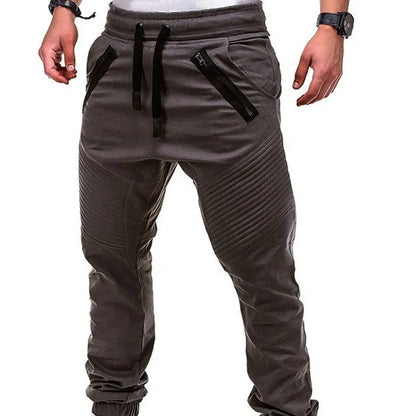 New Design Casual Men Pants Fashion Zipper Pocket Trousers Solid Joggers Mens Plus Size Sweat Pant Pantalon Homme MY108