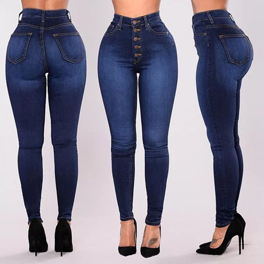 Jeans For Women High Waist Push Up Jeans High Elastic Stretch Ladies Mom Jeans Female Washed Denim Skinny Pencil Pants