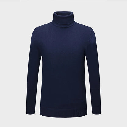 New Autumn Winter Fashion Brand Clothing Men's Sweaters Warm Slim Fit Turtleneck Men Pullover 100% Cotton Knitted Sweater Men