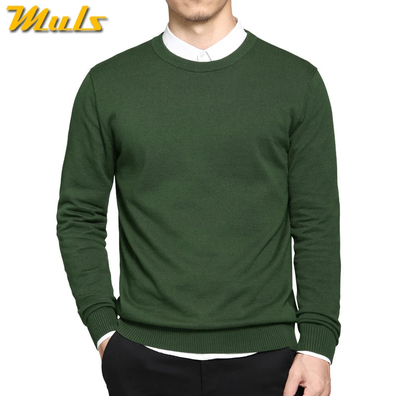 5XL Mens Pullover Sweaters 2018 Spring New Cotton O Neck Sweater jumpers Winter Autumn Male Knitwear Blue Gray Black Green Red