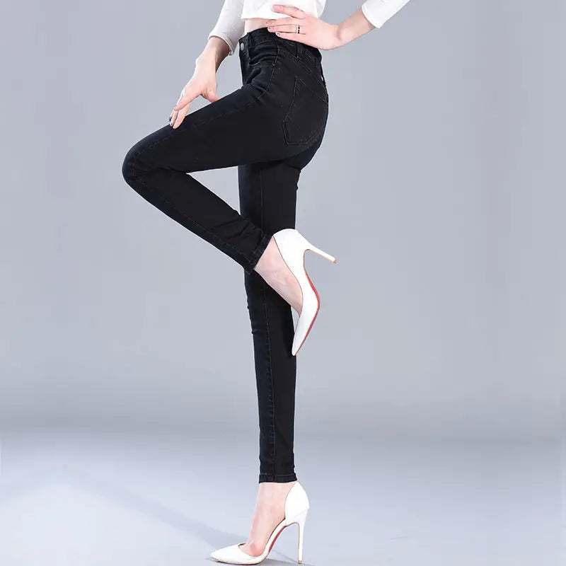 2023 New Jeans For Women Skinny High Waist Stretch Waist Feminino Pants Female denim Blue Black Trousers Pencil Jeans