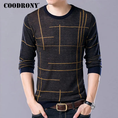 COODRONY Soft Cashmere Sweaters O-Neck Wool Pullovers 2020 Autumn Winter Warm Sweater Men Brand Clothing Plus Size Pull Homme