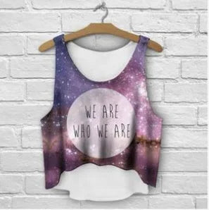 ZHBSLWT multicolor T-Shirts 3D Print women tank tops & camis printed sleeveless vest girls summer short crop tops irregular