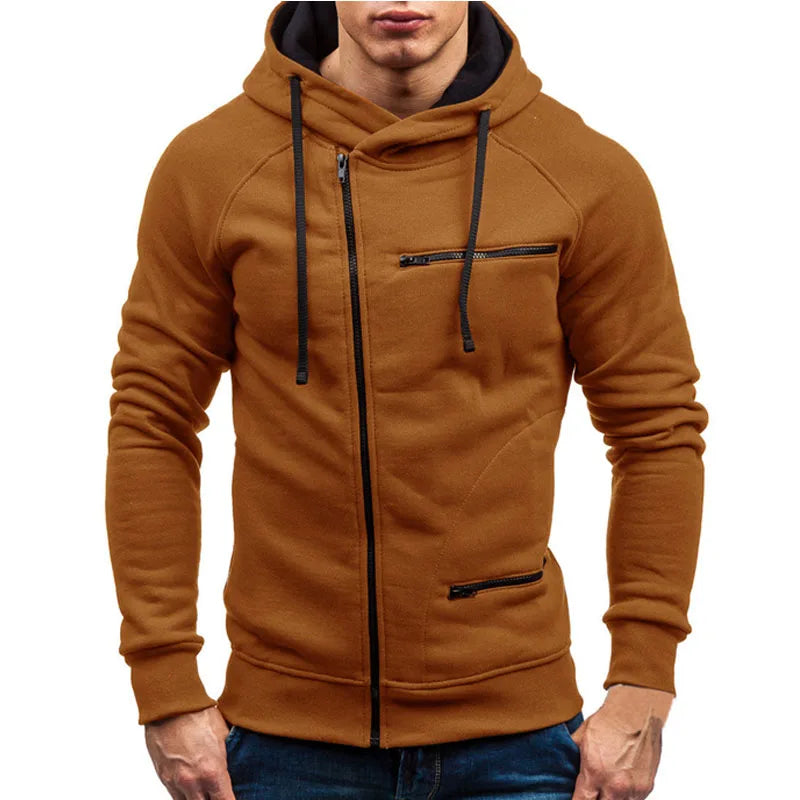 Autumn Winter New Mens Hoodies Long Sleeve Zipper Cardigan Hoodie Sweatshirt Men Casual Solid Hooded Pullover Sweatshirts M-3XL