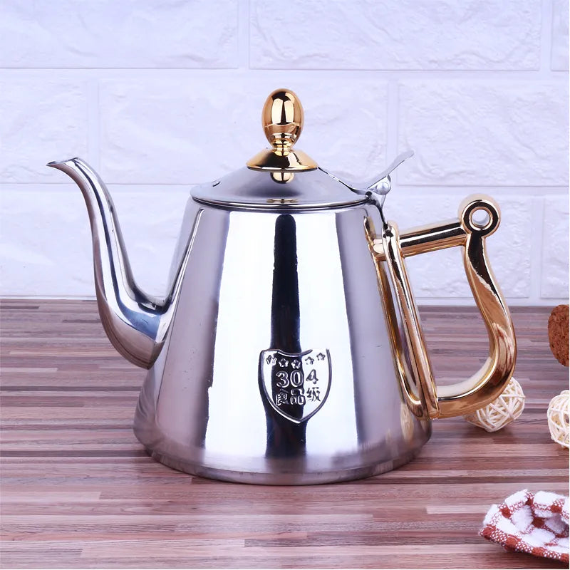 Humanized Handle Mirror Surface Delicate Water Kettle Inner With Tea Filter Induction Cooker Tea Kettle Coffee Pot 1.2L