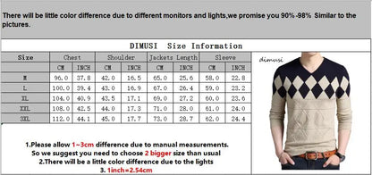 DIMUSI Autumn Winter Mens Pullover Sweater Men Turtleneck Casual V-Neck Sweater Men's Slim Fit Knitted Pullovers Clothing 3XL