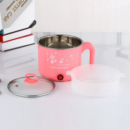 Cute 1.8L 450W Multifunction Electric Cooker Stainless Steel Steamer Hot Pot Noodles Pots Rice Cooker Steamed Eggs Pan Soup Pots
