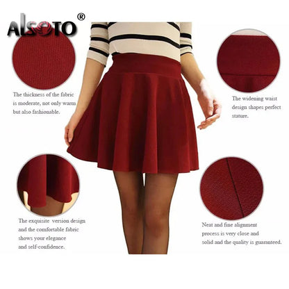 Summer 2023 Women Skirt Elastic Faldas Ladies Midi Skirts Pleated Black Sexy Stripe Girl Mini Short School Skirts saia feminina
