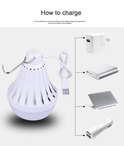 Multifunction USB Rechargeable Portable LED Lamp Bulb Emergency lamp with Switch and hook up Outdoor Camp Climbing Lighting
