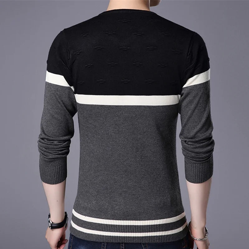 Liseaven Men Pullover Sweater V Neck Casual Slim Fit Sweaters Long Sleeve Pullover Tops