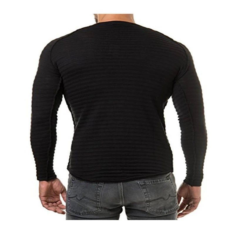 2022 Autumn Men's Knitted Sweater Pullover Male Casual Slim Fit Sweaters O-neck Long Sleeve Black Red Pullover S-2XL