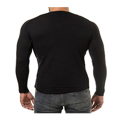 2022 Autumn Men's Knitted Sweater Pullover Male Casual Slim Fit Sweaters O-neck Long Sleeve Black Red Pullover S-2XL