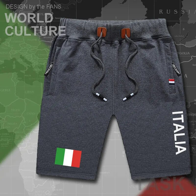 Italy Italia Italian mens shorts beach new men's board shorts flag workout zipper pocket sweat bodybuilding new ITA country tops