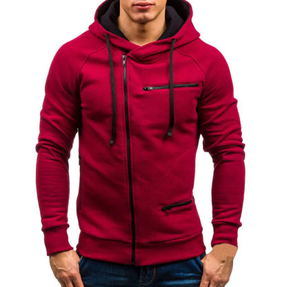 Autumn Winter New Mens Hoodies Long Sleeve Zipper Cardigan Hoodie Sweatshirt Men Casual Solid Hooded Pullover Sweatshirts M-3XL