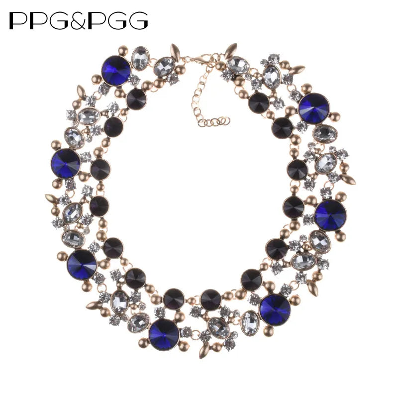 Indian Statement Large Collar Choker Necklace Women Crystal Rhinestone Vintage Maxi Chunky Big Bib Necklace Jewelry Accessories