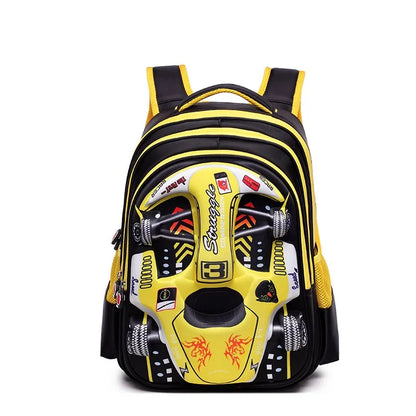 2021 Hot 3D EVA car children schoolbag racing Three dimensional waterproof schoolbag Boys and girls Lovely kids Cartoon Backpack