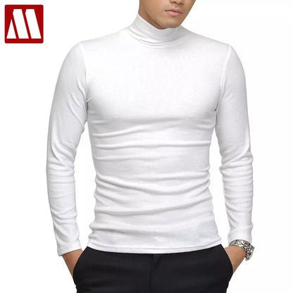 100% quality Men's long-sleeve T-shirt Sexy turtleneck high-elastic lycra cotton t shirt 7 colors S-XXXL st-803 Free shipping