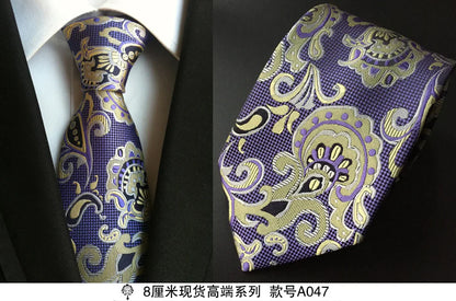 100% silk Thick cloth paisley tie for mens neckties designers fashion men ties 8cm navy and red striped tie wedding dress