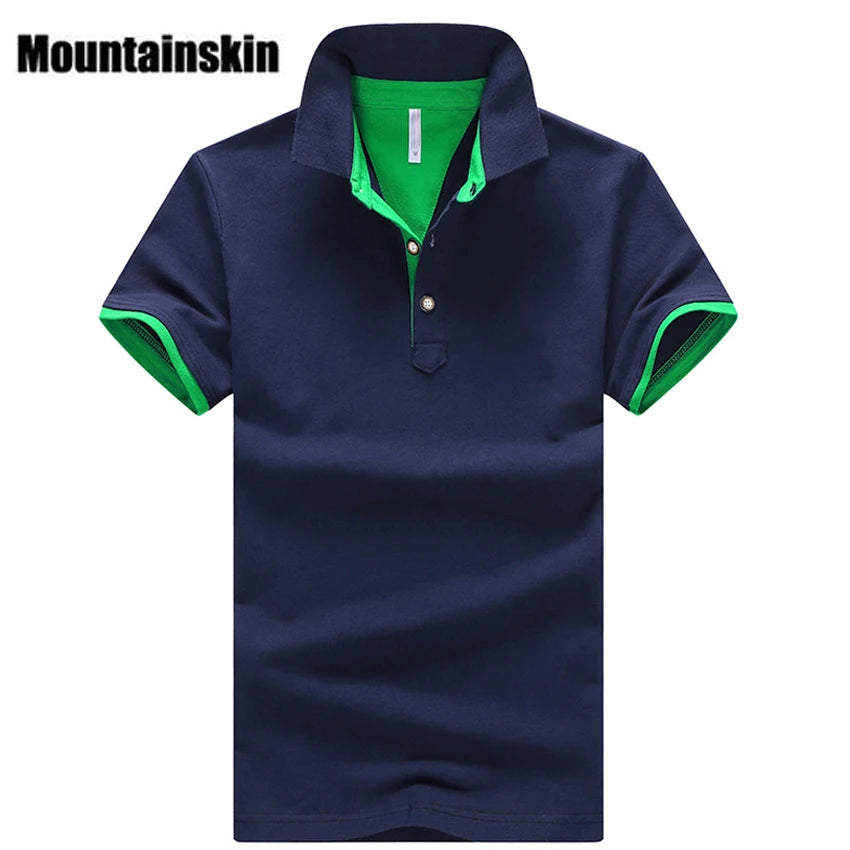 Mountainskin Mens Polo Shirt Brand Cotton Short Sleeve Camisas Tops Summer Stand Collar Male Shirts Brand Clothing EDA324