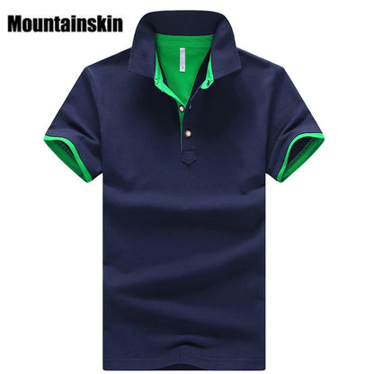 Mountainskin Mens Polo Shirt Brand Cotton Short Sleeve Camisas Tops Summer Stand Collar Male Shirts Brand Clothing EDA324